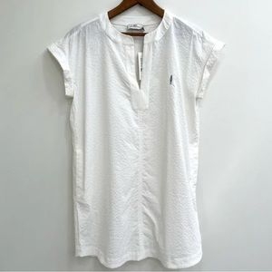 Vineyard Vines Performance White Seersucker Dress Quick Dry Size Medium